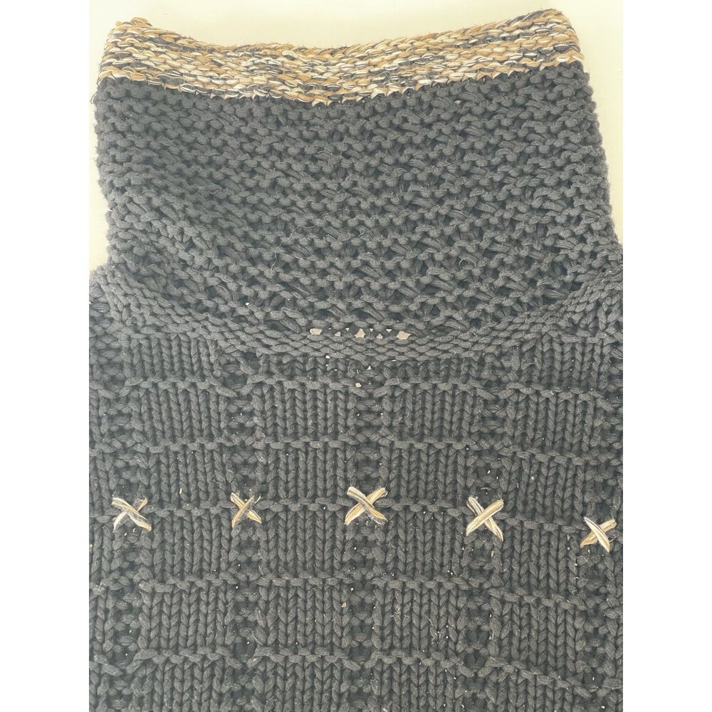 Isabella Bird Y2K TurtleNeck Cowl Chunky Knit Flare Sleeves Sz Medium Black - Picture 2 of 7